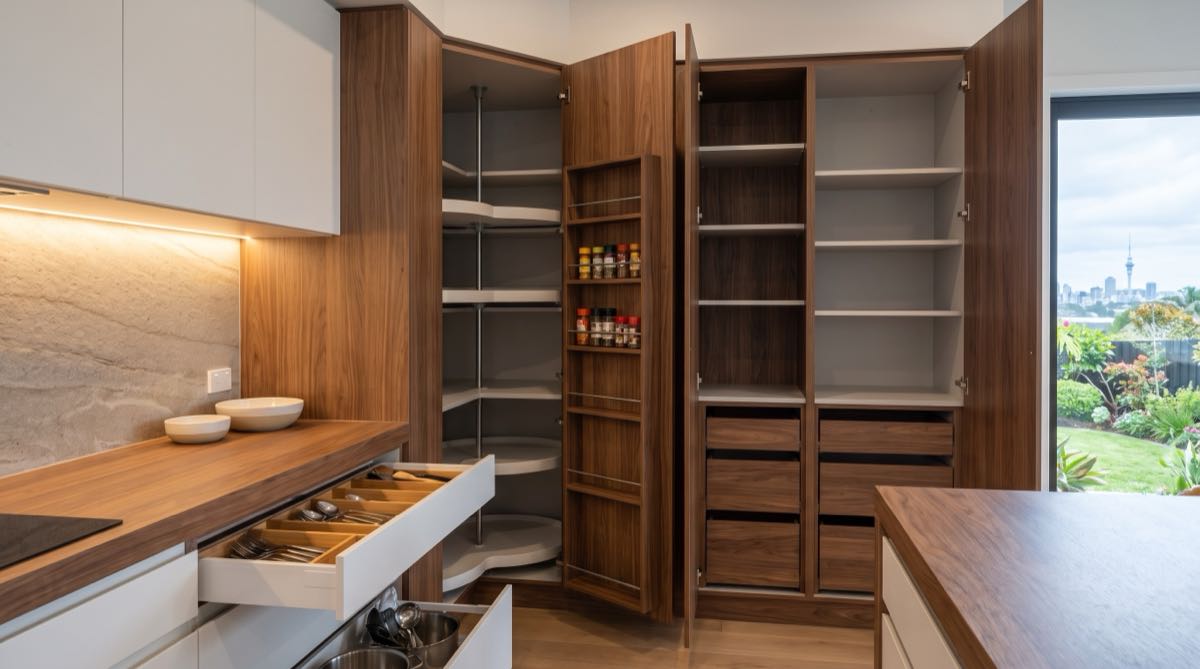Custom kitchen cabinetry with soft-close drawers